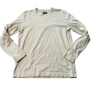 RAPHA Light Yellow Long Sleeve Logo Embroidered T-Shirt Men's Size Medium FLAWED